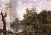 Jean Baptiste Camille  Corot, a the vaquero on the Riverbank